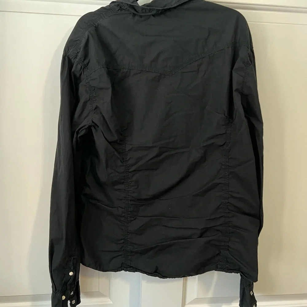 True Religion Mens 3XL Black Western Snap Button Long Sleeve Horseshoe Shirt